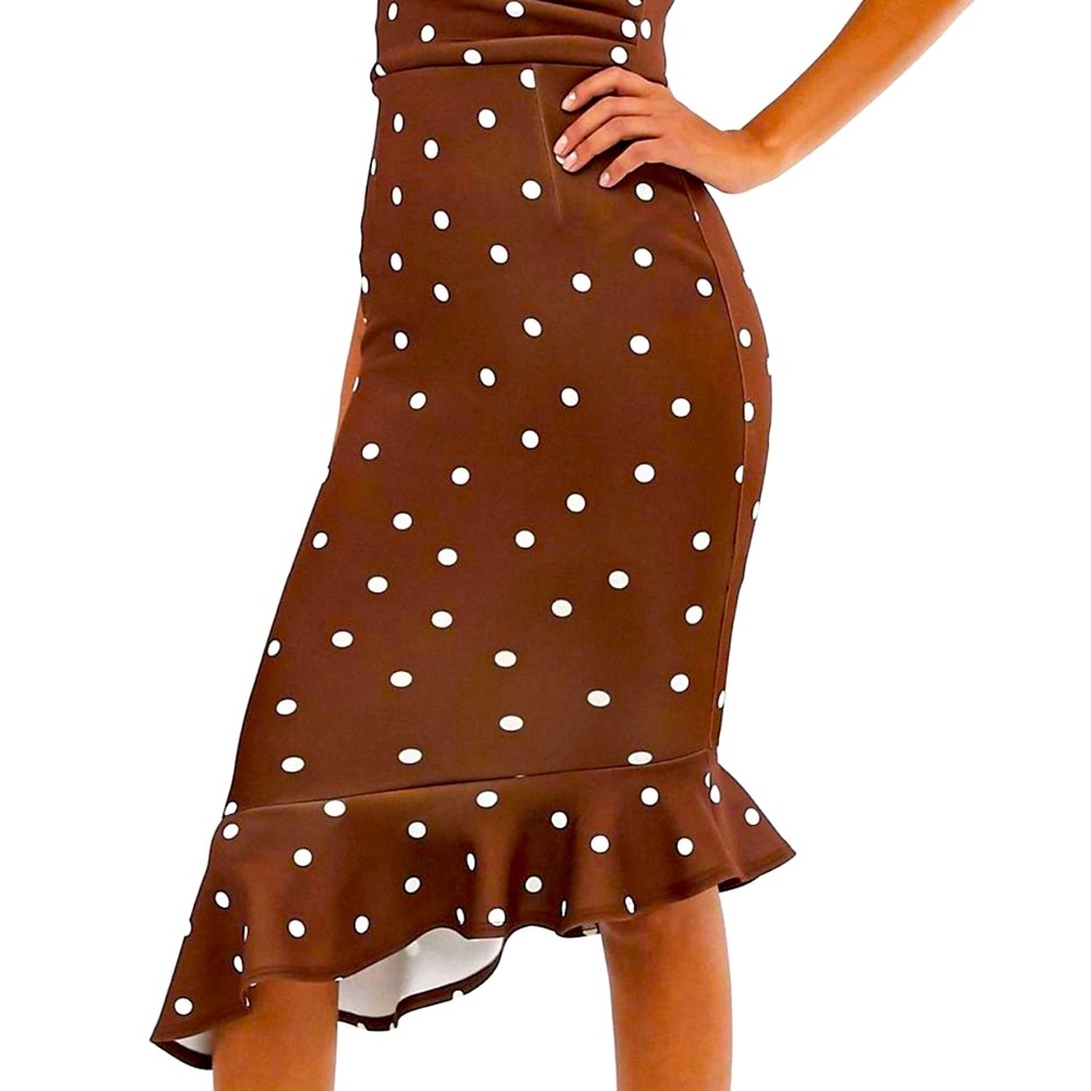 Midi dress in polka dot